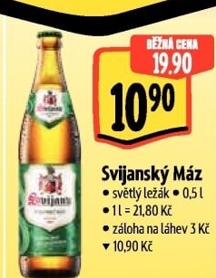Pivo světlý ležák 11° Svijanský Máz Svijany
