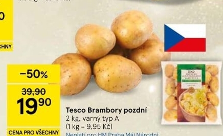 Brambory konzumní pozdní Tesco