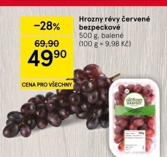 Hrozny červené bezsemenné The Grower'