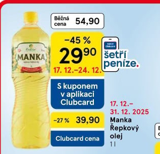 Řepkový olej Manka Fabio