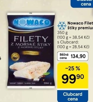 Štika mořská filety mražená Premium Nowaco