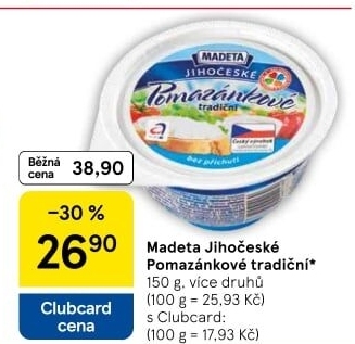 Tradiční pomazánkové Jihočeské Madeta