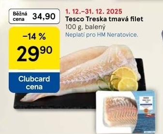 Treska tmavá filety Tesco