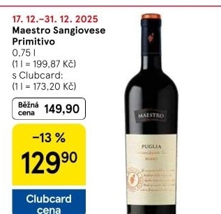 Víno Sangiovese Primitivo Vigne del Maestro