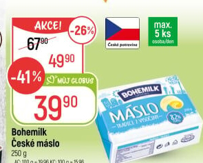 Máslo Opočenské Bohemilk