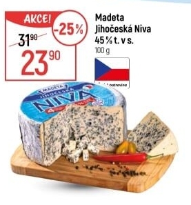 Sýr Niva Jihočeská 45% Madeta