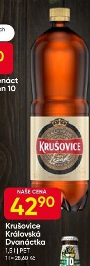 Pivo světlý ležák Královský 12° Krušovice