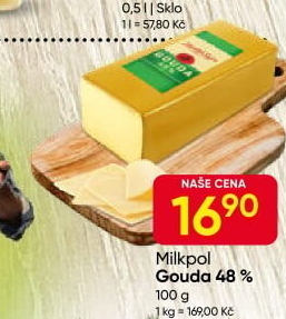Sýr Gouda 48% Zlatý sýr Milkpol