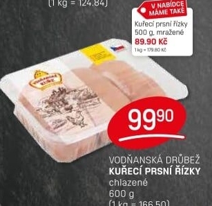 Kuřecí prsní řízky mražené Vodňanské kuře