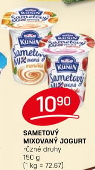 Ochucený jogurt sametový Mlékárna Kunín