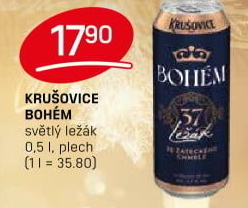 Pivo světlý ležák Bohém Krušovice