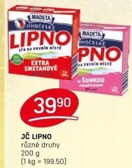 Tavený sýr Jihočeské Lipno Madeta