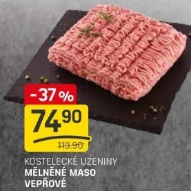 Maso mělněné vepřové Kostelecké uzeniny