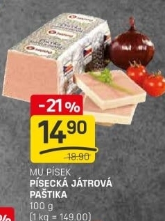 Paštika játrová písecká Maso uzeniny Písek