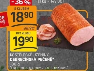 Pečeně debrecínská Kostelecké uzeniny