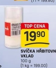 Svíčky hřbitovní Krab - náplň