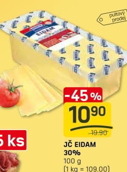 Sýr Eidam Jihočeský 30% Madeta