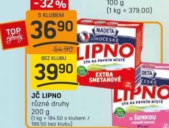 Tavený sýr Jihočeské Lipno Madeta
