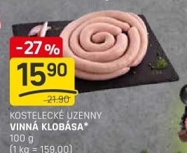 Vinná klobása Kostelecké uzeniny