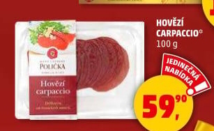 Hovězí Carpaccio Maso uzeniny Polička