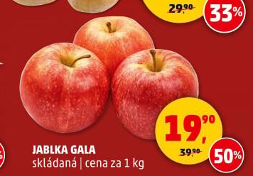 Jablka červená Gala