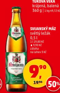 Pivo světlý ležák 11° Svijanský Máz Svijany