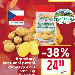 Brambory konzumní pozdní Česká farma