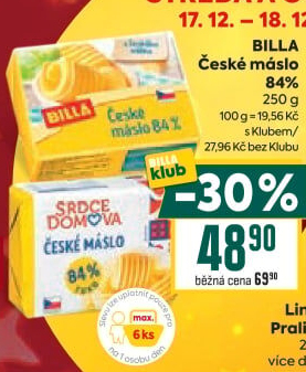 Máslo Billa