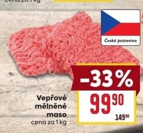 Maso mělněné vepřové