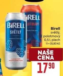 Nealkoholické pivo polotmavé Birell