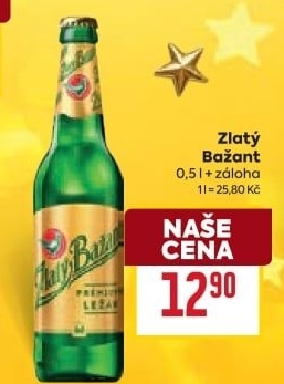 Pivo světlý ležák 12° Zlatý Bažant
