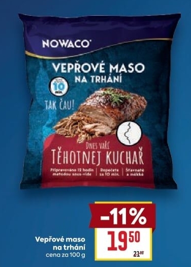 Vepřové trhané maso Sous vide Těhotnej kuchař Nowaco