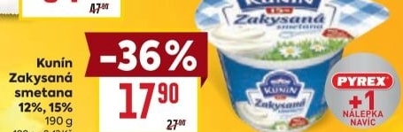 Zakysaná smetana Mlékárna Kunín 12%