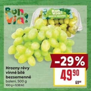 Hrozny bílé bezsemenné Billa Bonvia
