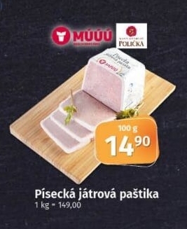 Paštika játrová písecká Maso uzeniny Písek