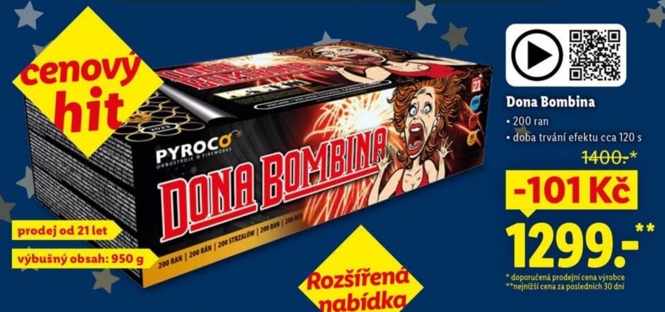 Ohňostroj Dona Bombina Pyroco