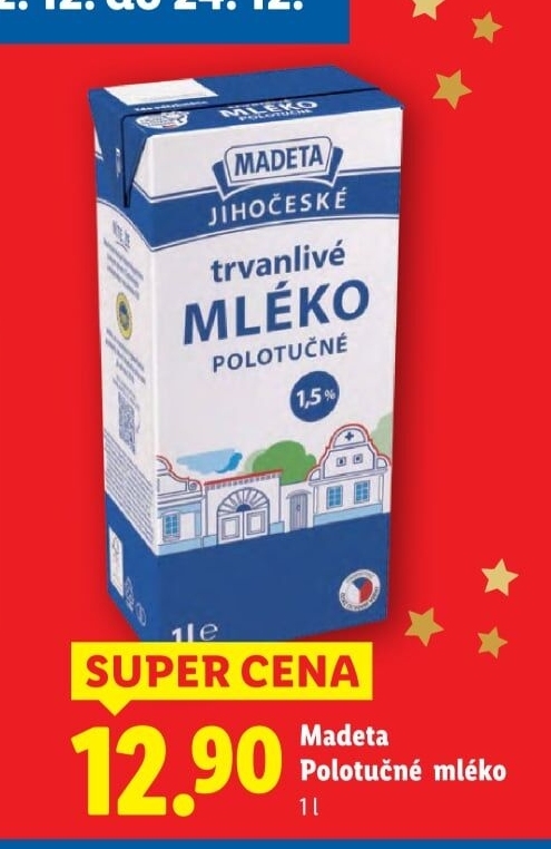 Mléko trvanlivé Jihočeské Madeta - 1,5% polotučné
