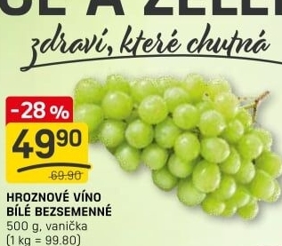 Hrozny bílé bezsemenné