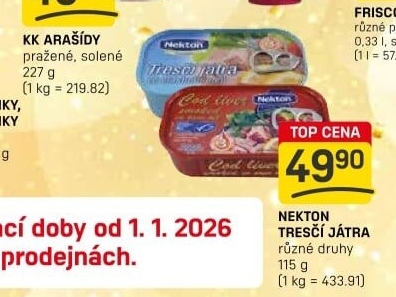 Játra tresčí Nekton
