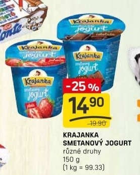 Jogurt smetanový ochucený Krajanka