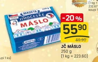 Máslo Jihočeské Madeta