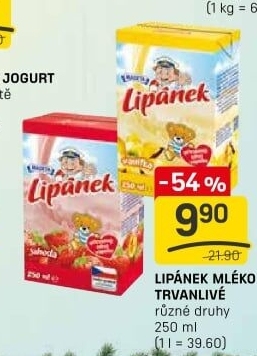 Nápoj mléko ochucené Lipánek Madeta