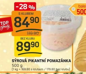 Pikantní sýrová pomazánka