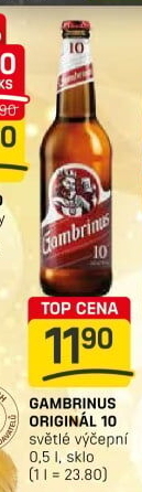Pivo světlé výčepní Originál 10° Gambrinus