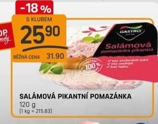 Salámová pikantní pomazánka Gastro