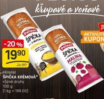 Špička plundrová krémová Penam