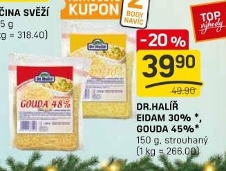 Sýr Eidam strouhaný 30% Dr.Halíř