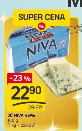 Sýr Niva Jihočeská 45% Madeta