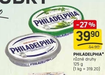 Sýr tavený smetanový Philadelphia