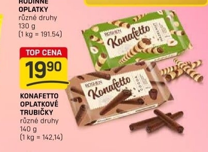 Trubičky vaflové Konafetto Roshen